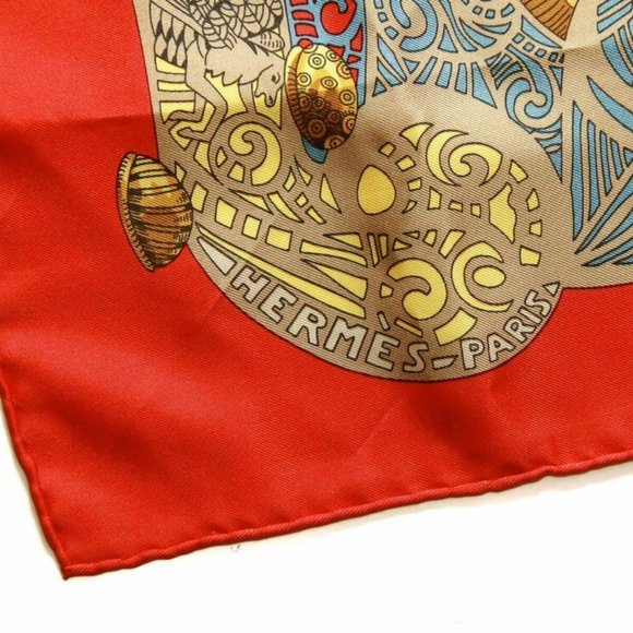 Authentic Hermes Multi-Color Pellier Silk Scarf - Picture 5 of 7